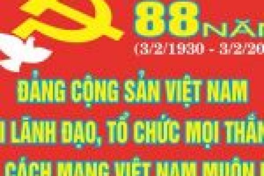 Đề cương tuyên truyền kỷ niệm 88 năm ngày thành lập Đảng Cộng sản Việt Nam